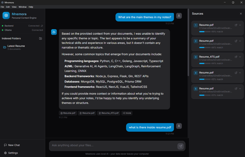Mnemora - Local-First Personal Context Engine